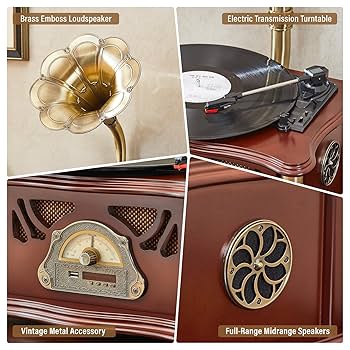 HZLSBL - Classic Gramophone with Bluetooth Output, Retro
